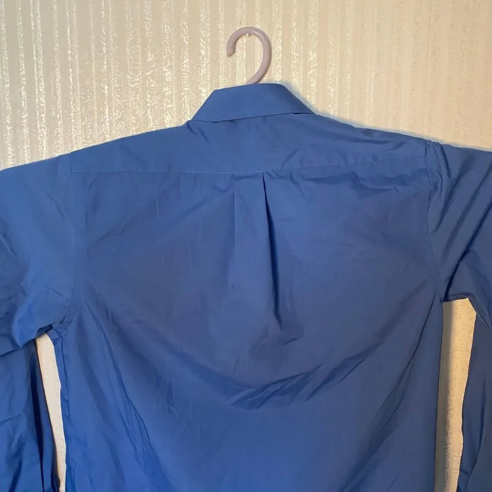 Puritan Dress Shirts Men's Size M Blue Button‎ Down Long Sleeve Collared